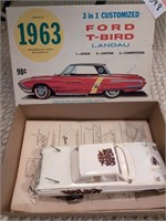 Model car 1963 Ford t-bird replica assembled