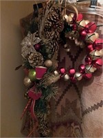 Bell wreath and Christmas swag