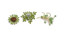 Vintage Jewel Crest diamonte flower brooch