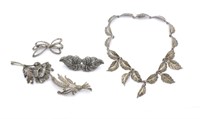 Group of silver and marcasite jewellery