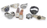 Nine watches including a Seiko solar