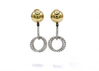 Double diamond & 18ct gold ear clips by Troy
