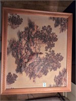 23*26 framed fabric pheasant picture