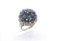 Mid C. Sapphire cluster ring