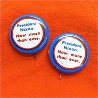 President Nixon pins - Now more than ever
