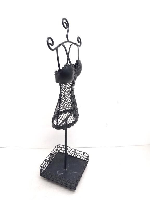 Dress jewelry stand black metal