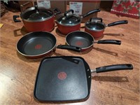 TFal red cookware set