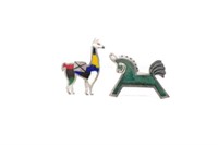 Mexican Taxco sterling silver horse brooch &