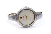 Sterling silver Quinn hinged bangle watch