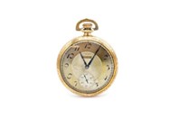 Elgin open face rolled gold pocket watch