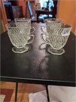 Vintage Indiana Glass diamond point mugs