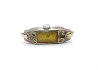 Art Deco period 18ct white gold watch for parts