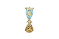 9ct rose gold & sterling silver Masonic medal