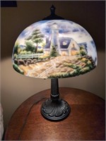 Handpainted Thomas Kincaide Tiffany style lamp