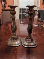 Leonard epns silver candlestick pair