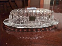 Mikasa crystal butter dish glassware