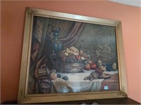 Large table setting picture vintage 34x28