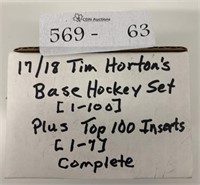 2017-18 UD Tim's Hockey Complete Base Set + Top