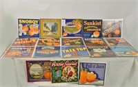 18 Vintage citrus and fruit  crate labels