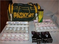 Golf & Tennis Balls in Packer Duffel Bag