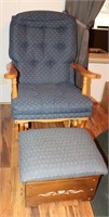 Glider Chair & Foot stool w/Storage: