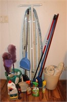 Brooms, Rugs, Dusters, Chemicals, Ironing Board,…