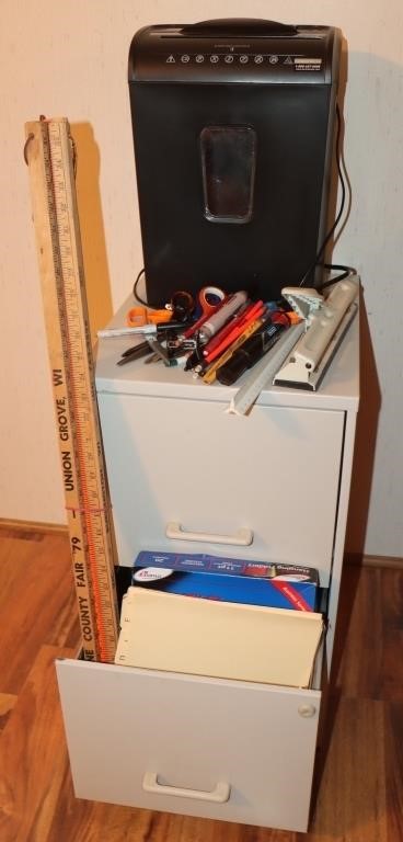 Paper Shredder, Yard Sticks, File Cabinet,…