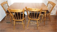 Dining Room Table w/4 Chairs & 1) 12" Leaf: