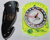 Sniper Pocket Knife & Brunton Compass w/ Manual