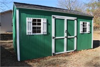 Green Outdoor Garden Shed, 16'x10'x9' 6"T