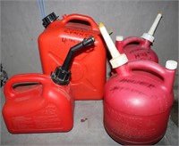 4 Plastic Gas Cans: