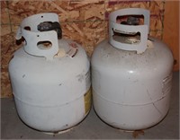 2) 20 lb Propane Tanks; 1 is Empty, 1 is Partial