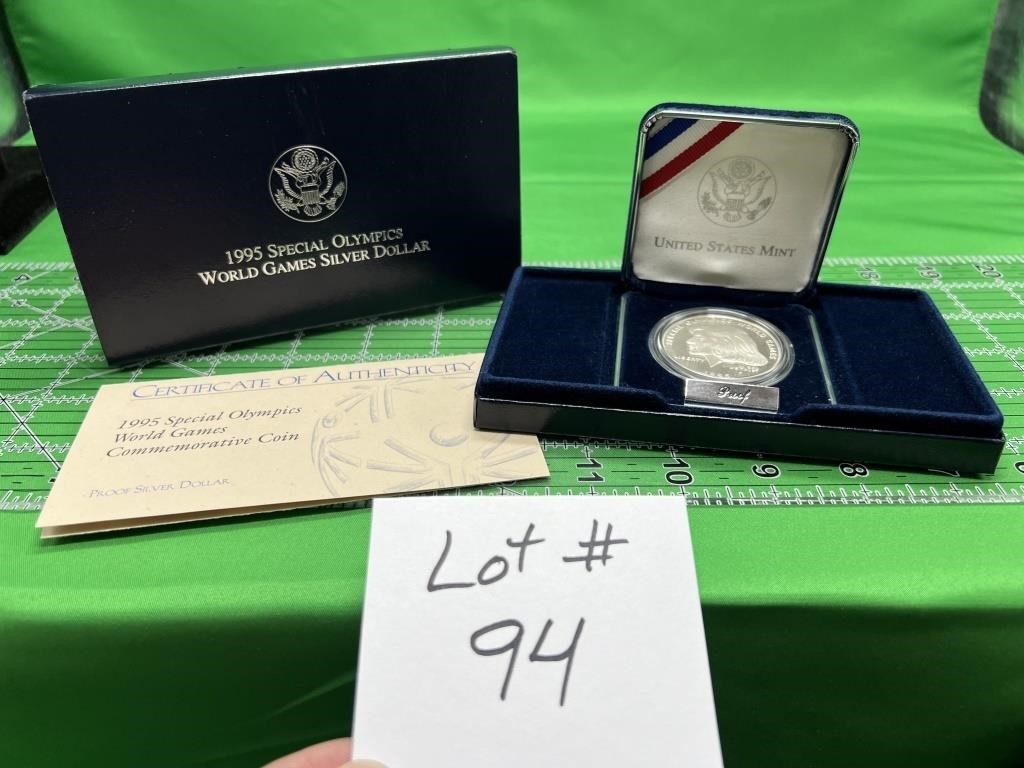 1995 Special Olympics Proof Silver dollar.