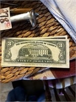 Bill Clinton 3 Dollar Fake Note