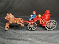 Antique Cast-Iron Horse Drawn Pump Fire Cart