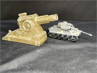 Barclay Cannon Cast Metal Cannon & Tank Toys