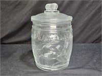 1930's Running Mr. Peanut Glass Barrel