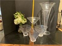 Large Glass Vases & Flowers