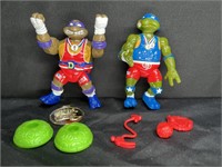 2 TMNT Turtle Games Figures - Leonardo & Donatello