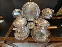 Assorted Silverplate Trays & Dishes