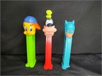 Tweety Bird, Goofy, & Bat Man Pez Dispensers