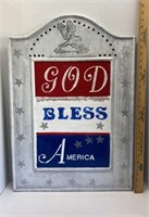 God Bless America wood sign