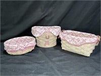 3 Breast Cancer Awareness Longaberger Baskets