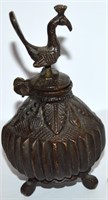Antique Persian Mid East Bronze Inkwell Bird