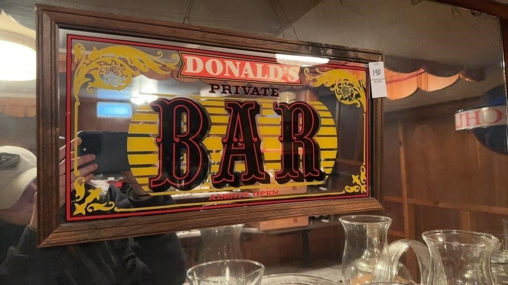 Donalds private bar sign