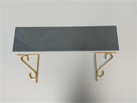Glass Shelf 24" x 6" with 2 Brass Shelf Brackets