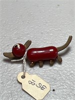 Vintage red dog pin