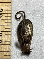 Vintage mouse damascene brooch, marked Spain