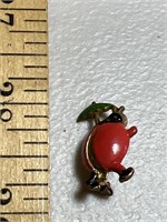 Vintage lady bug with umbrella pin marked Germany