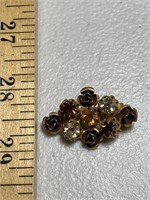 Vintage rhinestone brooch, various colors, made